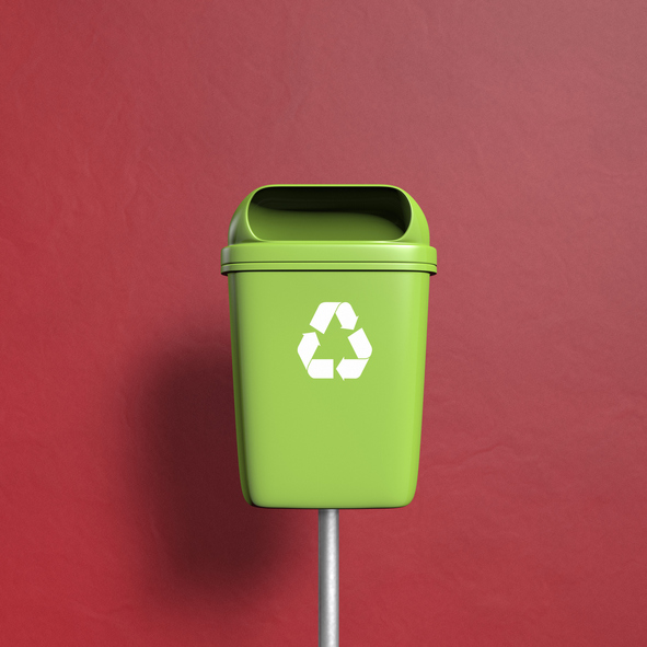 Caneca de reciclaje para los distintos tipos de residuos sólidos